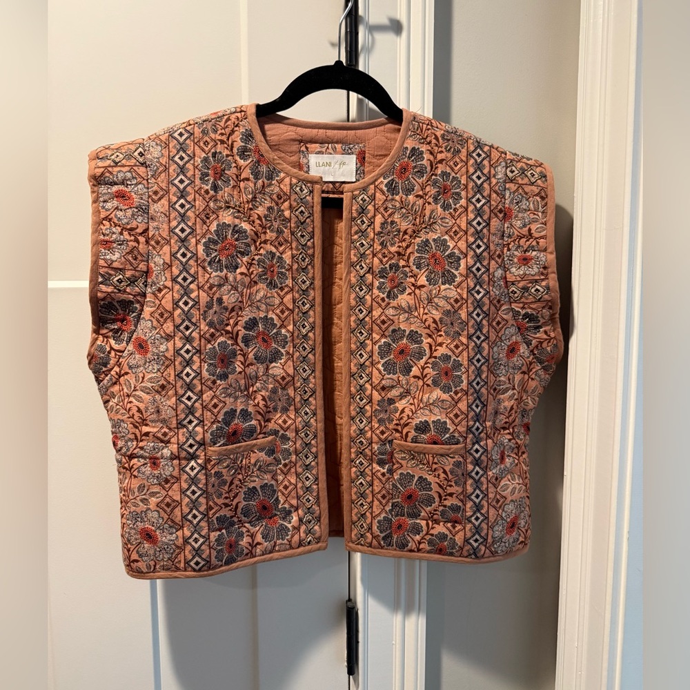 Llani / Free People Floral Embroidered Vest